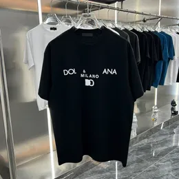 İtalya D G Marka Tees Milan Tasarımcı Moda Erkek Kadın Lüks Siyah Beyaz% 100 Pamuk Kusursuz Doğru Mektup Baskı Grafik T-Shirts Polos Üstler Gömlek Kısa Kollu Tees