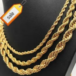 Günstige 2mm 3mm 4mm 6mm 24in Edelstahlkette Halskette 14k 18K 24K vergoldet Twist Rope Chain