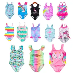 어린이 수영복 2 ~ 14 세의 어린 소녀들을위한 원피스 비치 드레스 새로운 2022 Trendy Little Mermaid Printed Children 's Swimsuit p230602.