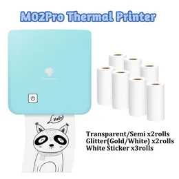 프린터 Phomemo impresora M02 Pro 무선 프린터 300DPI 열 스티커 프린터 iOS 안드로이드 폰 DIY BULLET 저널 조직