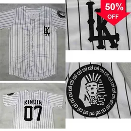 Xflsp GlaA3740 LA LAST KINGS KINGIN BASEBALL JERSEY Maglia da baseball bianca di alta qualità con doppia cucitura