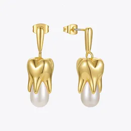 2024 Dangle Chandelier Enfashion Trendy The Teath Women Gold Color Earings Fashion Jewelry Wedding Pendientes