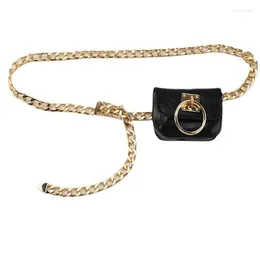 Belts Thick Gold Chain Belt For Women Fashion All-match Trend Mini Waist Bag Designer Dress Accessory