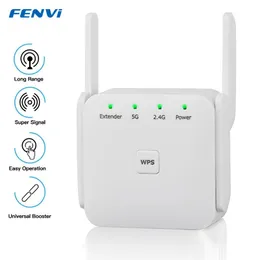 Roteadores 5GHz WIRELE sem fio WiFi Repeater Wi -Fi Extender Router Router 1200Mbps WiFi Internet Signal Amplifier Repetidor 5G 2,4 GHz WiFi Booster