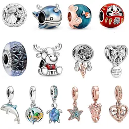 Hochwertiger Sterlingsilber-Pandora-Charm, Ozean-Serie, kreative Perlen, geeignet für Damen, Armband, Halskette, Armband, Accessoires, Mode-Charm