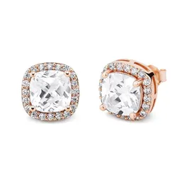 Stud Square Earrings Iced Prong Setting Cubic Zirconia For Women 2021 Classic Jewelry Gift Drop Delivery Dhszi