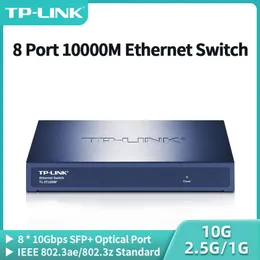 Switches TPLink 8 Port 10Gigabit Ethernet Switch 10000Mbps SFP+ Optical Ports 10G/2.5G/1G Networking Switcher Plug and Play TLST1008F