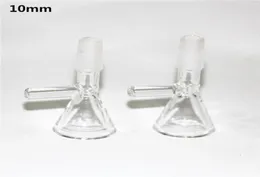 Hookahs glass bong slides with handle bowl funnel Male type clear 14mm Smoking accessories Water Pipe bongs dry herb bowls heady s4219212