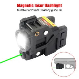 Tactical Green Dot Laser Sight + 500LM Luce bianca magnetica Airsoft Compact Mirando per binario da 20 mm