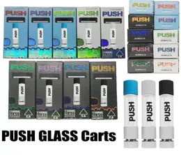 Push Glass Vape Cartridges 10ml Ceramic Atomizers 510 Atomizer with Gift Box Carts Packaging Empty Disposable Vaporizer pens 16m7112037