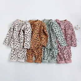 Clothing Sets Children Pajamas Baby Set Kids Print Leopard Sleepwear Autumn Cotton Nightwear Boys Girls Pyjamas Homewear DB544 230603