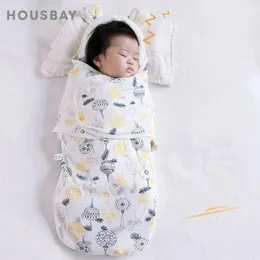 Sleeping Bags Baby Swaddling Wraps 06 Months born Bag Cute Bear Ears Kids Head Neck Protector Design Diaper 230601