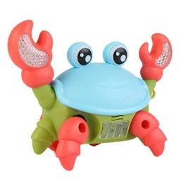 ElectricRC Animals Cute Electric Animal Abs Simulating Sensing Crawling Crab Automatic Lateral Walking Electric Toy Electric Rope Walking Crab 1pcs 230602