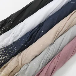 Scarves 6 Colors Plain Lurex Glitter Ombre Gold Dot Viscose Scarf Soft Shimmer Shawls And Wraps Foulard Echarpe Muslim Hijab 180 80Cm