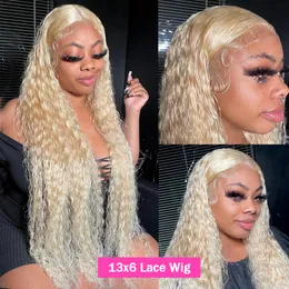 Gefily 613 Honey Blonde Color Deep Loose Wave Wigs 13x4 Transparent Lace Frontal Wigs Remy Water Curly Colored Women Hair Human Hair