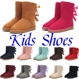 أستراليا الكلاسيكية الفتيات أقواس II Bailey Ugglies Boots Kids Shoes Shoe Gs Gs Youth Snow Boot Baby Wggs الأطفال الرضع الشتاء الثلج الحذاء الأحمر الحذاء الأحمر 25-35