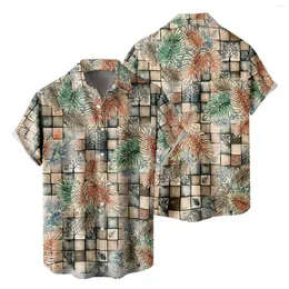 Camisas casuais masculinas de botão, pijama, moda e lazer, impressão digital 3D, fivela, lapela, curta, manga longa, masculina, para camadas