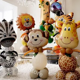 Other Event Party Supplies 1 Set Jungle Animal Birthday Balloons Monkey Lion Tiger Helium Globos for Safari Wild One Kids Decor Baby Shower 230603