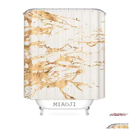 Shower Curtains Miaoji Bathroom High Quality Printed Golden Exquisite Curtain Mti Sizes Bath Decor Drop Delivery Home Garden Accessor Dhopk