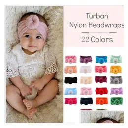 Headbands Designer Luxury Baby Headband Hair Accessories Kids Elastic Wide Nylon Head Bands Girls Turban Round 22 Drop Delivery Jewe Dh9Ei