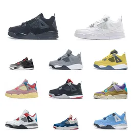Jumpman 4S Baby Military Black Basketball Shoes 트레이너 Kids Union Fire Red 4 Pure Money Black Cat Pale Citron Guava Ice Desert Moss Red Thunder Infrared Sneakers