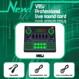 Microphones V9SJ Sound Card External Audio Mixer Live Voice Changer Mixing Console Phone Computer Dedicated