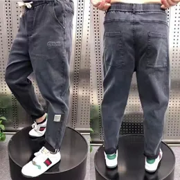 Men's Pants 2023 Spring/Summer Season Fat Guy Jeans Men's Loose Size Hip Hop Fashion Brand Boys' Casual Straight Cropped