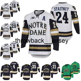 Thr Notre Dame Fighting Irish Hockey Jersey 2023 Колледж Джесси Лансделл Джейк Пивонка Адам Карасик Ник Лейверманн Мэтт Галайда Спенсер Стадни Джерси