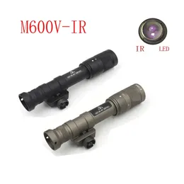 Taktyczne Airsoft SF M600V M600V IR LIGIN LED Frashlight IR Werred Polowanie zwiadowcze Light dla 20 mm Picatinny Rail-Bk