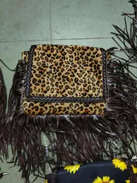 Bolsas de noite Bolsa com franja de leopardo Boho Bolsa com borla Estampa de vaca Girassol Checker Bolsa tiracolo Bohemian Satchel Mensageiro para mulheres