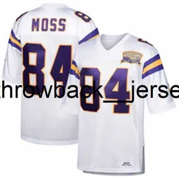 Thr Vintage Moss Randy Jersey 남성 청소년 여성 84 Mitchell Ness 2000 축구 유니폼 사용자 정의 이름과 번호 저지