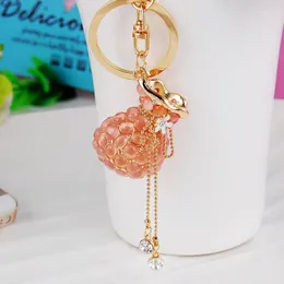 Kattens ögonpengar väska Tassel vatten diamant koreansk version koreanska kvinnors kreativa kristallbil nyckelring nyckelring hänge