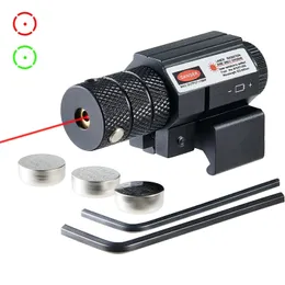 Escopo de mira a laser de ponto verde vermelho tático 11 mm 20 mm ajustável Picatinny Rail Mount Rifle Airsoft Laser com baterias-vermelho