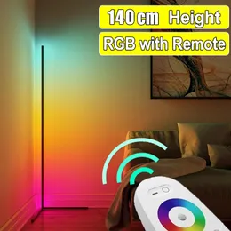 Floor Lamps 1.4m RGB Lamp Corner Standing Bedroom LED Atmosphere Lighting For Bedside Living Room Art Decor Party Stand