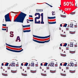 Mag Thr 21 Ben Schoen USA Team 2019 Hlinka Gretzky Cup Mackie Samoskevich Artem Shlaine Jack Williams 30 Colin Purcell 12 Alex Gaffney Jersey