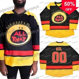 Mag Thr 00 All That Kel Movie Hockey Jersey 100% bordado Mens Womens Youth Hockey Jerseys Barato Transporte rápido