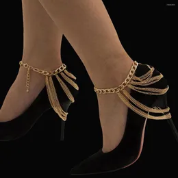 Anklets 1pc Fashion Multilayer Chain High Heel Shoe Simple Foot Ankle Beach Jewelry Bracelet For Women Summer Anklet