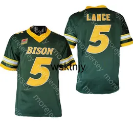 Wsk 2021 NCAA NDSU North Dakota State Bison College Football Jersey Trey Lance Jeunesse Adulte Tout Cousu