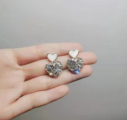 S3488 Fashion Jewelry Love Heart Dangle Earrings For Women S925 Silver Needle Rhinestone Hearts Stud Earrings8760445