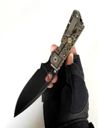 Versão de personalização limitada EVIL EYES SMF Folding Knifes TC4 Titanium Handle Black M390 Blade Outdoor Strong Tactical Survival E9334804