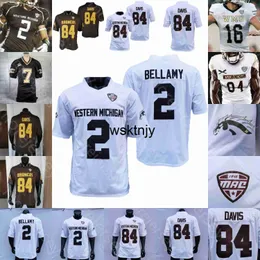 Wsk Western Michigan WMU Football Jersey NCAA College Jon Wassink LeVante Bellamy Skyy Moore Giovanni Ricci Keith Mixon Jr. Corey Davis Ali Fayad Greg Jennings