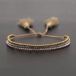 Braccialetti con ciondoli Go2Boho Bracciale con perline in pietra di ematite multistrato con nappa regolabile Miyuki Summer Beach Jewelry Pulsera per le donne