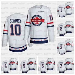 C2604 C202 USA Team Weiß 2021 BioSteel All-American Game Hockey Jersey Remington Keopple Daniel Laatsch Jack Peart Cooper Wylie Ryan Ufko Shai Buium