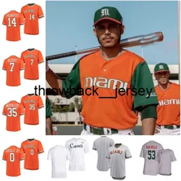 Thr 0 Dorian Gonzalez Jr Ncaa Miami Hurricanes Baseball Jersey Jacob Burke Palmquist Walters Yohandy Morales CJ Kayfus Edgardo Villegas College Jerseys