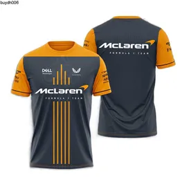 Oyqd 2023 여름 남자 짧은 슬리브 티셔츠 F1 레이싱 팀 Camiseta Con Estampado 3d de McLaren Para Hombre y Mujer Camiseta Deportiva de Manga Corta Con Cuello redondo