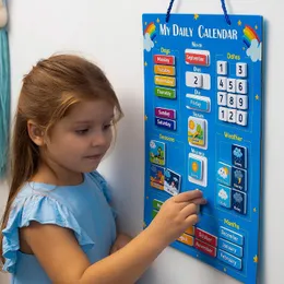 Outros brinquedos Calendário magnético pré-escolar para crianças Brinquedos de aprendizagem precoce Montessori Tempo Data Mês Dia Temporada Tabela educacional 230603