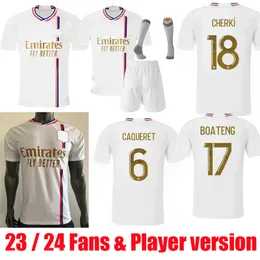 23 24 Maillot Lyon Soccer Jerseys 2023 2024 홈 어웨이 세 번째 선수 Olympique Lyonnais OL 축구 셔츠 TRAORE MEMPHIS 남자 키즈 키트 장비 축구 셔츠