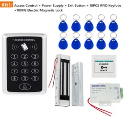 Door Access Control System Kit RFID Access Control Keypad Power Supply Electric Magnetic Lock Bolt Strike Locks 10pcs key4349035