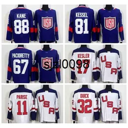 SJ98 CEOWORLD CUP 2016 Team USA Hockey Jerseys US 11 Zach Parise 88 Patrick Kane 81 Phil Kessel 32 Jonathan Quick 67 Max Pacioretty 17 Ryan Kesler