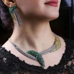 Necklace Earrings Set Missvikki INS Trendy Luxury Africa Dubai For Women Wedding Party Zircon Bridal Jewelry